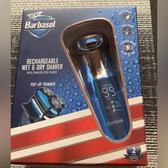 Barbasol Rechargeable Wet & Dry Rotary Electric Shaver Pop-Up Trimmer NEW - Picture 1 of 1
